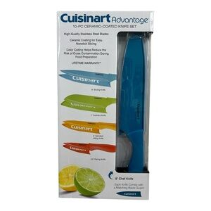 NIB Cuisinart Advantage 10Pc Ceramic- Coated Knife Set